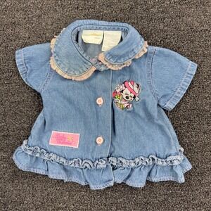 Vintage Disney Babies Minnie Denim Top 0-6M Y2K Baby button up top